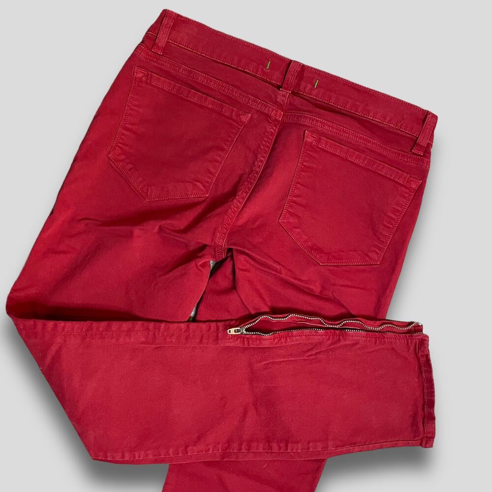 J BRAND BRIGHT & BOLD THE DEAL BRICK RED SKINNY ANKLE ZIP SIZE 28 - Picture 6 of 10